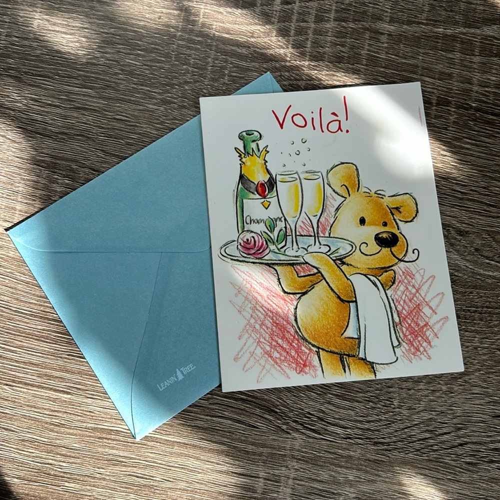 Leanin’ Tree Cards Anniversary Cute Vintage Love Voila Champagne Roses Valentine